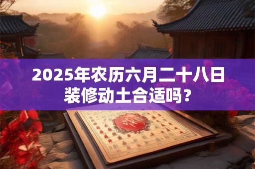 2025年农历六月二十八日装修动土合适吗？