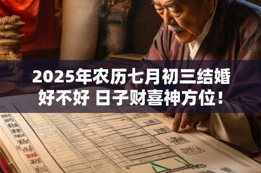 详细阅读:2025年农历七月初三结婚好不好 日子财喜神方位! 2025年农历七月初三结婚好不好 日子财喜神方位!