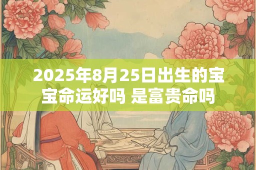2025年8月25日出生的宝宝命运好吗 是富贵命吗