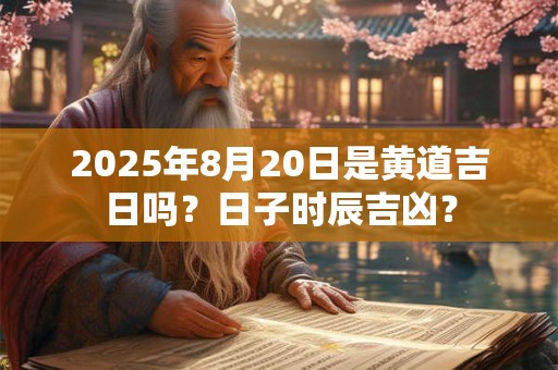 2025年8月20日是黄道吉日吗？日子时辰吉凶？