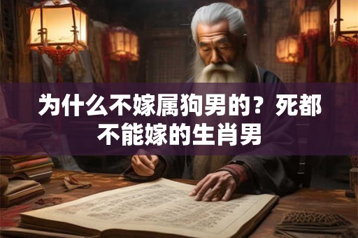 为什么不嫁属狗男的？死都不能嫁的生肖男
