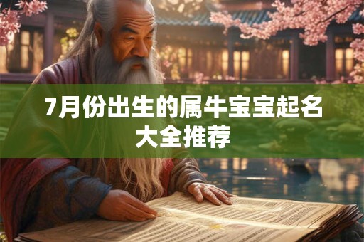 7月份出生的属牛宝宝起名大全推荐