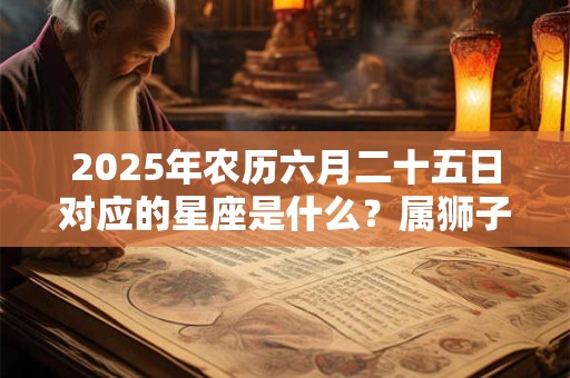 2025年农历六月二十五日对应的星座是什么？属狮子座吗