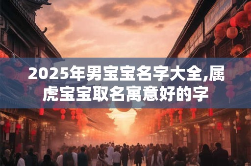 2025年男宝宝名字大全,属虎宝宝取名寓意好的字