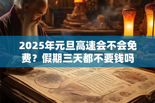 2025年元旦高速会不会免费？假期三天都不要钱吗