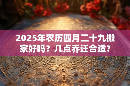 2025年农历四月二十九搬家好吗？几点乔迁合适？