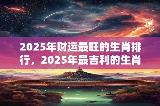 2025年财运最旺的生肖排行，2025年最吉利的生肖