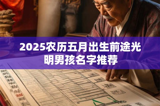 2025农历五月出生前途光明男孩名字推荐
