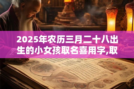 2025年农历三月二十八出生的小女孩取名喜用字,取什么名字最吉利