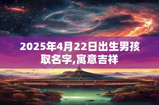 2025年4月22日出生男孩取名字,寓意吉祥