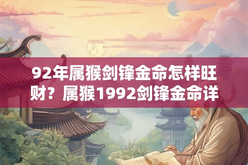 92年属猴剑锋金命怎样旺财？属猴1992剑锋金命详解