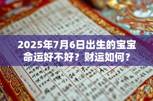 2025年7月6日出生的宝宝命运好不好？财运如何？