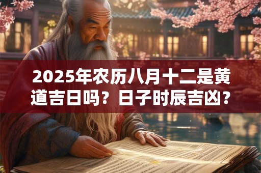 2025年农历八月十二是黄道吉日吗？日子时辰吉凶？