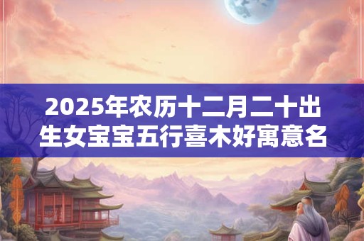2025年农历十二月二十出生女宝宝五行喜木好寓意名字