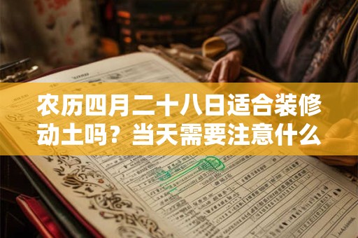 农历四月二十八日适合装修动土吗?当天需要注意什么? 农历四月二十八日适合装修动土吗?当天需要注意什么?