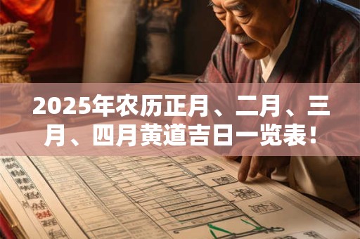 2025年农历正月、二月、三月、四月黄道吉日一览表！