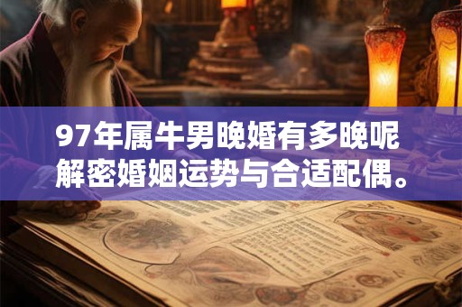 97年属牛男晚婚有多晚呢 解密婚姻运势与合适配偶。