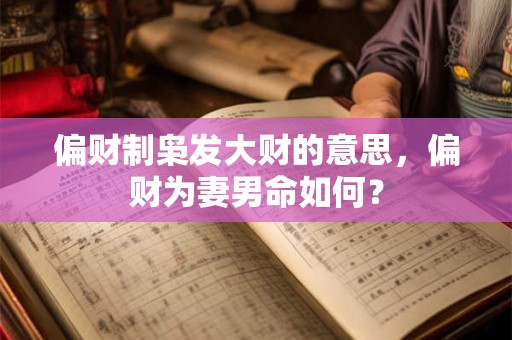 详细阅读:偏财制枭发大财的意思,偏财为妻男命如何? 偏财制枭发大财的意思,偏财为妻男命如何?