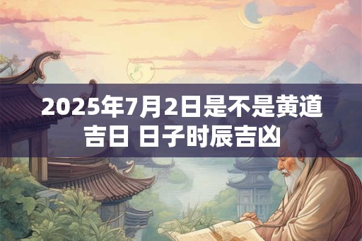 2025年7月2日是不是黄道吉日 日子时辰吉凶