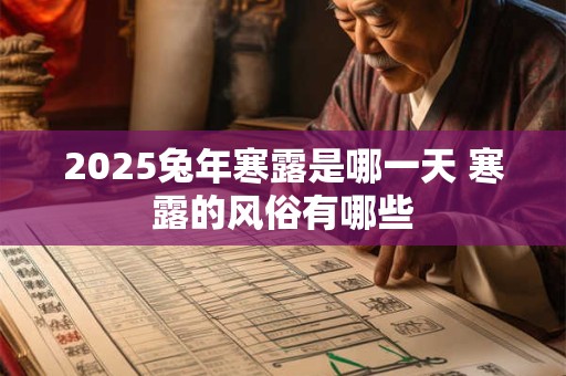 2025兔年寒露是哪一天 寒露的风俗有哪些