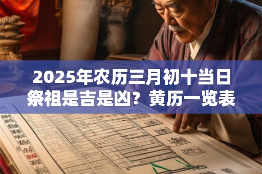 2025年农历三月初十当日祭祖是吉是凶？黄历一览表