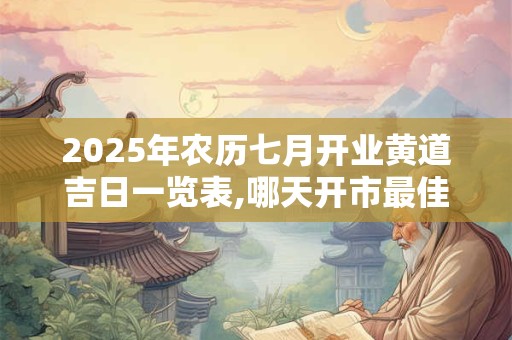 2025年农历七月开业黄道吉日一览表,哪天开市最佳？