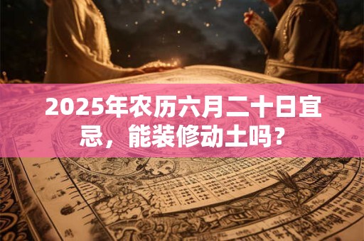 2025年农历六月二十日宜忌，能装修动土吗？