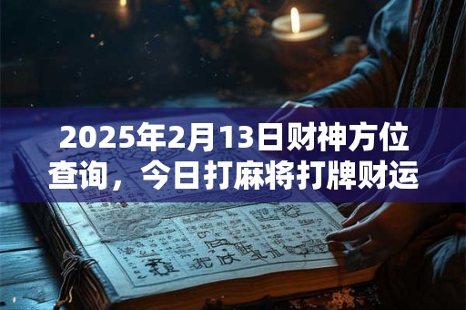 2025年2月13日财神方位查询，今日打麻将打牌财运方位