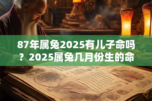 87年属兔2025有儿子命吗？2025属兔几月份生的命最好？