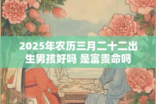 2025年农历三月二十二出生男孩好吗 是富贵命吗