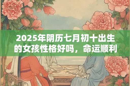 2025年阴历七月初十出生的女孩性格好吗，命运顺利吗？