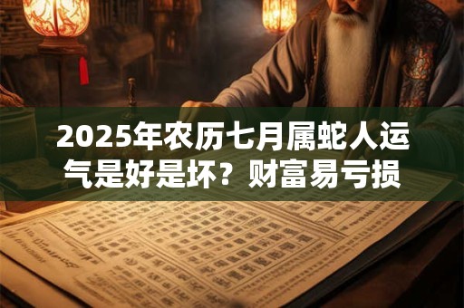 2025年农历七月属蛇人运气是好是坏？财富易亏损