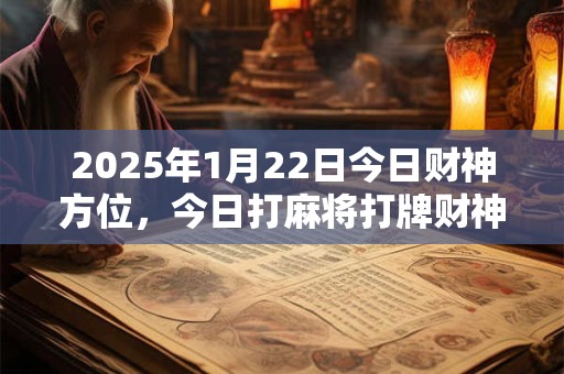 2025年1月22日今日财神方位，今日打麻将打牌财神方位