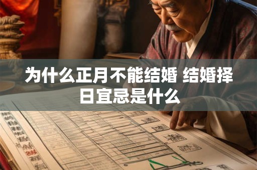 为什么正月不能结婚 结婚择日宜忌是什么