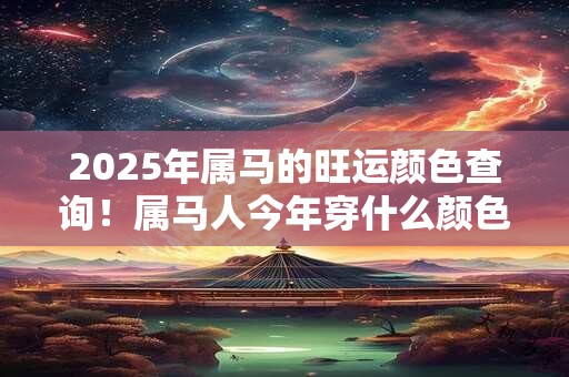 2025年属马的旺运颜色查询！属马人今年穿什么颜色招财