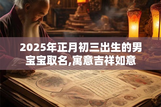 2025年正月初三出生的男宝宝取名,寓意吉祥如意