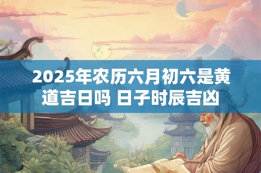 2025年农历六月初六是黄道吉日吗 日子时辰吉凶