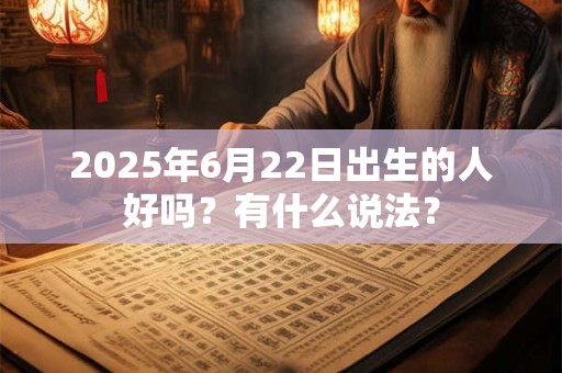 2025年6月22日出生的人好吗？有什么说法？