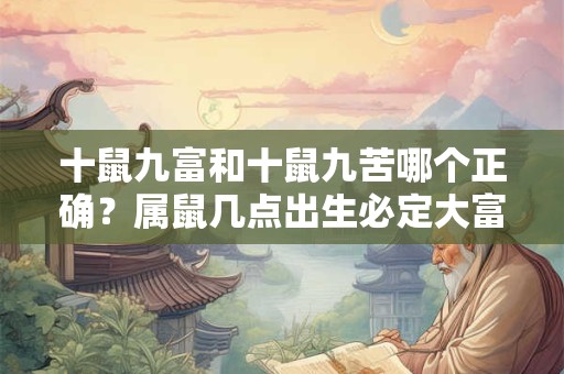 十鼠九富和十鼠九苦哪个正确？属鼠几点出生必定大富大贵？