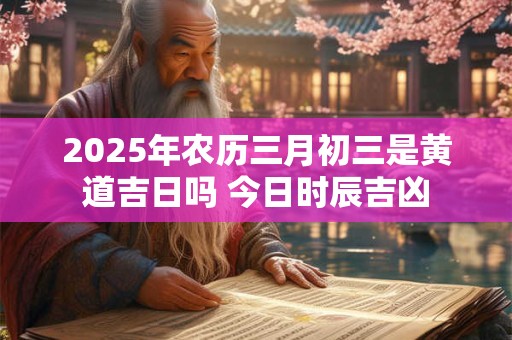 2025年农历三月初三是黄道吉日吗 今日时辰吉凶