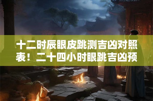 详细阅读:十二时辰眼皮跳测吉凶对照表!二十四小时眼跳吉凶预兆 十二时辰眼皮跳测吉凶对照表!二十四小时眼跳吉凶预兆