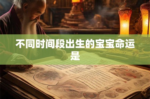 不同时间段出生的宝宝命运是