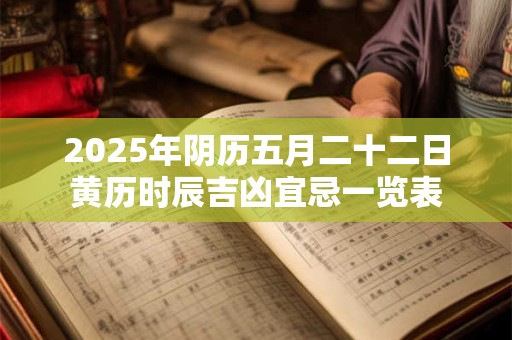 2025年阴历五月二十二日黄历时辰吉凶宜忌一览表