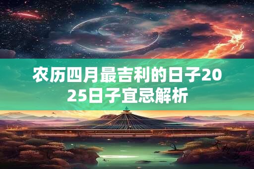 农历四月最吉利的日子2025日子宜忌解析