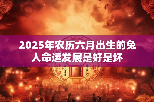 详细阅读:2025年农历六月出生的兔人命运发展是好是坏 2025年农历六月出生的兔人命运发展是好是坏