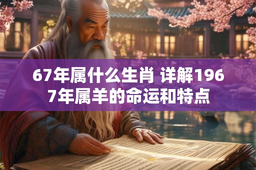 67年属什么生肖 详解1967年属羊的命运和特点