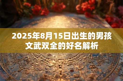 2025年8月15日出生的男孩文武双全的好名解析