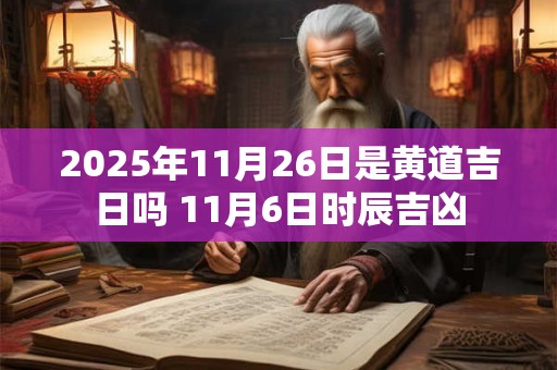 2025年11月26日是黄道吉日吗 11月6日时辰吉凶