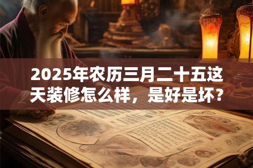 2025年农历三月二十五这天装修怎么样，是好是坏？