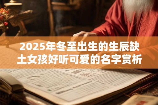 2025年冬至出生的生辰缺土女孩好听可爱的名字赏析